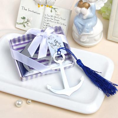 China NEW China Ywbeyond Party Souvenir Sailing Theme Book Lover Collection Anchor Landmark with Tassel Silver Metal Book Stand for sale