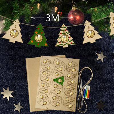 China Hanging Decoration Ywbeyond DIY Wooden Pendants Ornaments Star Ball Hanging Gifts For Count Down Christmas Tree Decorations Chocolate Rack for sale