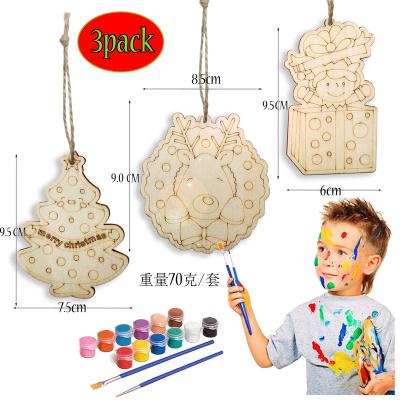 China Europe Ywbeyond Diy Wooden Decorations For Kids Diy Painting Christmas Party Decorums Wood Crafts for sale