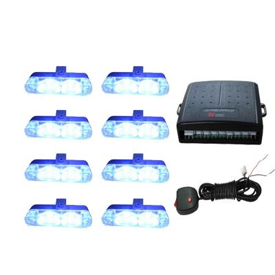 China Car Front Led Grill Strobe Light Emergency Vehicle Front Led Grill Strobe Light Car Surface Mount Led Grill Strobe Light Kit Universal for sale