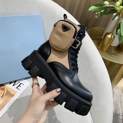 China Chunky Fashion Custom Designer Pocket Silver Winter Military Women's Boots Lightweight Luxury Black Army Platform Ankle Combat Ladies Boots for sale