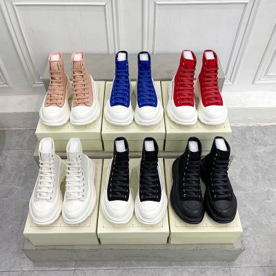 China Fashion Trend M Queen Original Luxury White Flat Platform Designer Custom Shoes Women Casual Canvas Breathable Sneakers for sale