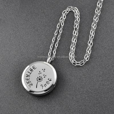 China Fashionable IJP0177 Quality Just Breathe Dandelion Essential Oil Perfume Jewelry Necklace Pendant-perfume Jewelry Aromatic Oil Accessories for sale