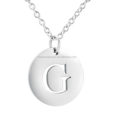 China Stainless Steel Letter IJN007 g Engraving Alphabets Pendant Design, Alphabet Necklace Pendant for sale