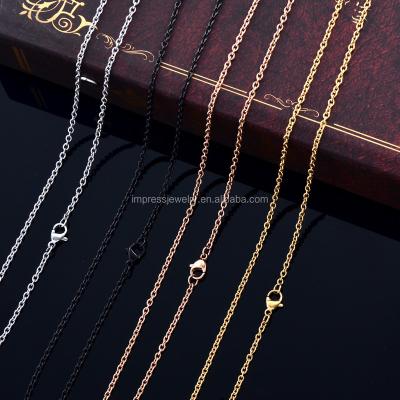 China Jewelry Gold/Black/Rose Electroplating Gold/Silver Color Cable Chain Stainless Steel Jewelry Accessories Cable Chain for sale