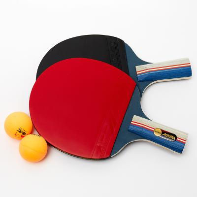 China Bestselling Wood+Rubber+Sponge Custom Poplar Wood Table Tennis Racket Set Training Blade for sale