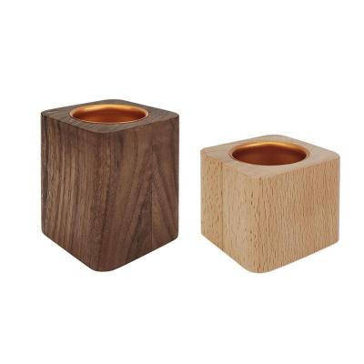 China Solid Wood Wooden Mini Succulent Flower Pot Modern Home Planter Aluminum Square Decoration Flower Pot for sale