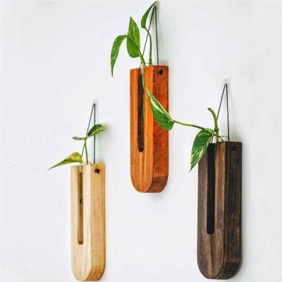 China Artistic Wholesale Wall Mounted Flower Bud Plants Wooden Stand For Garden Hanging Decoration for sale