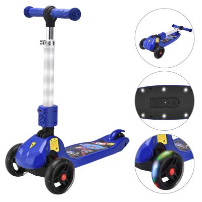 China PU New Design Foldable Kids Kick Scooter With White LED Lights for sale