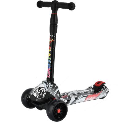 China Hot Sale Fashion Design Patent Product Factory Price PU Wheel Light Kids Kick Scooter With Water Transfer Printing for sale