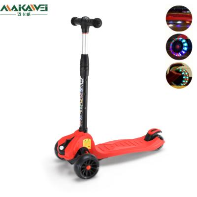 China New PU Wheel Fashion Design Point 3 Wheel Kick Scooter Kids With LED Lights for sale