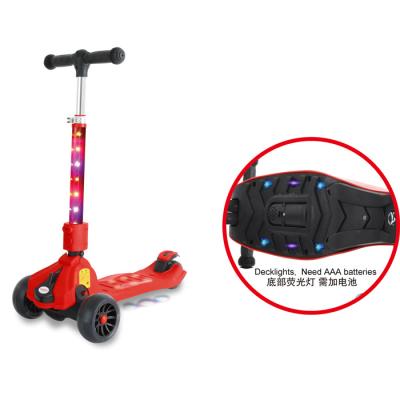 China Hot Selling Folding PU Wheel Kick Scooter For Kids With Led Tube for sale