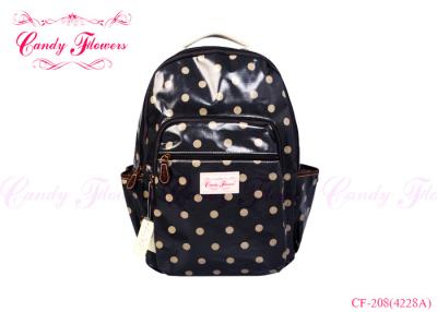 China Lightweight Flower Print Backpack Personalized Black And White Polka Dot for Girls for sale