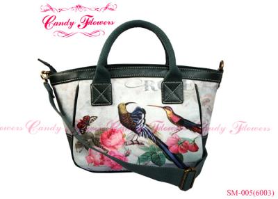 China Black White Floral Digital Print Bags Environmentally Friendly for sale