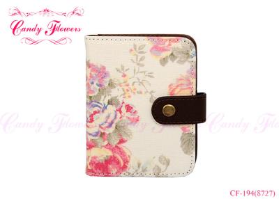 China Pink Vintage Waterproof Floral Canvas Bag Credit Card Holders Wallets Eco friendly for sale