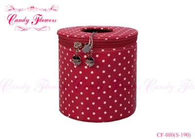 China Bathroom Canvas Storage Boxes , Red White Polka Dot Cute Tissue Holder for sale