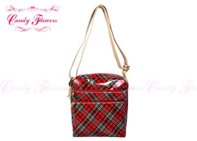 China Red Plaid Cross Body Girls Messenger Bags Personalized , British Style for sale