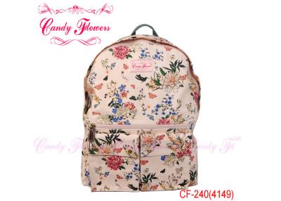 China Fashion White Flower Print Backpack Travelling Rucksacks For Women for sale