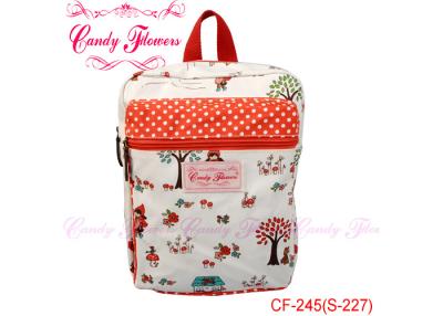 China Customized Kids / Girl School Backpacks Flowery Rucksack White Red for sale