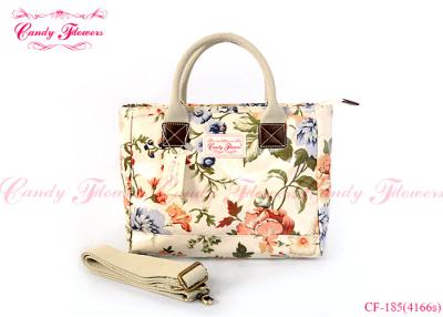 China White Womens Summer Flowered Handbags , Waterproof Fashion Flowery Handbags for sale