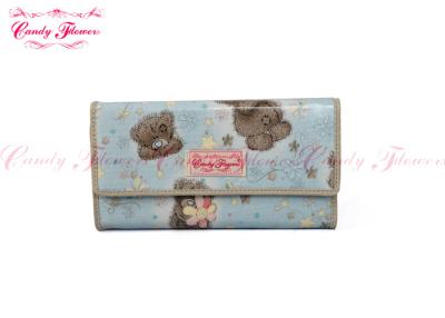 China Cute Blue Canvas Ladies Card Wallet , Multiple Credit Card Holder Wallet for sale