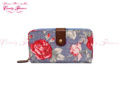 China Eco Friendly womens credit card wallet portable flora purse with two layer for sale