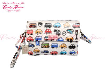 China Lovely Waterproof small cosmetic pouch with Buses and Cars Pattern for sale