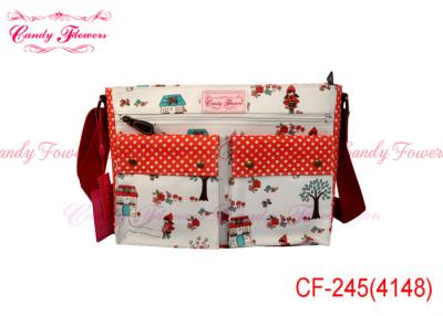 China Red / White Lovely Pattern Girls Messenger Bags With College Flowers for sale