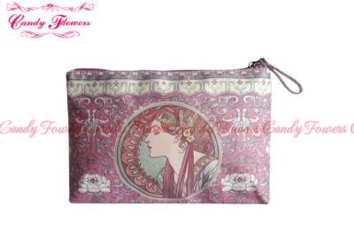 China Lady Pink Elegant Top Zip Wallet , Fashion Vintage Digital Pattern Small Bag for sale