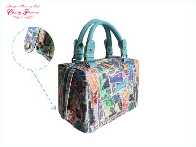 China Elegant Women Fashion Handbags PVC Weatherproof Canvas Stamp Printing for sale