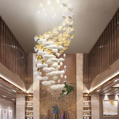 China Modern Pendant Lights Long Crystal Chandelier Lighting Fixture Hotel Living Room Luxury Ballroom Custom Lobby for sale