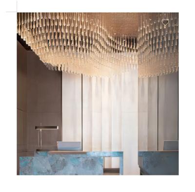 China Modern Indoor Pendant Lamp K9 Crystal Ceiling Led Crystal Pendant Light Hotel Stair Chandelier for sale