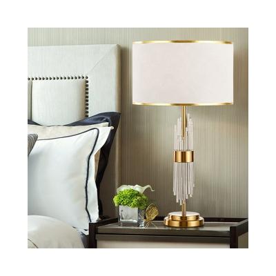 China Contemporary Style Modern Crystal Stick Luxury Table Lamp Heightens Bedroom Lighting for sale