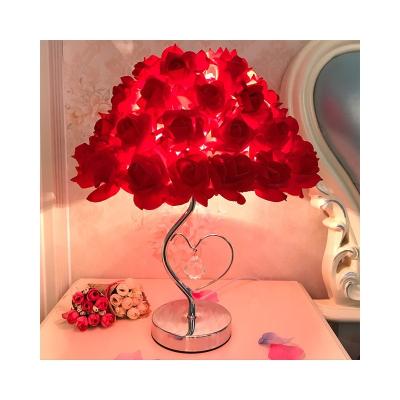 China New modern party gift decorated rose table lamp atmosphere romantic keepsake gift for sale