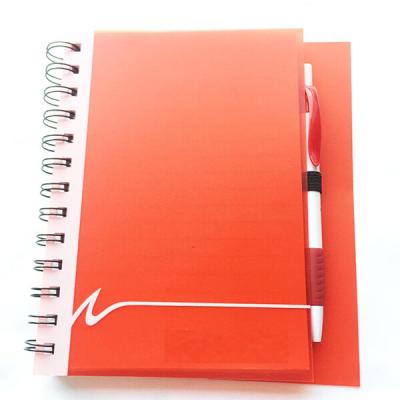 China 100% Eco-friendly Promotional Custom Notebook Diary Notebook PP Cover Pen Gift Spiral Notebook for sale