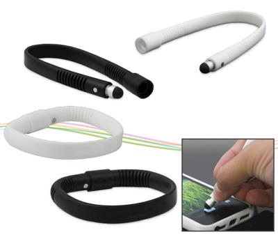 China Mobile Phone Silicone Touch Screen Stylus Pen Wristband /Flexible Strap For iPhone/iPad/Tablets for sale