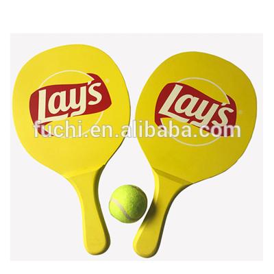 China Gifts and Promotional Gift Custom Design Wooden Paddle Racket of Beach Racket Set with Tennis Ball in Carry Bag for sale