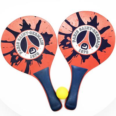 China Waterproof Wooden Beach Racket Promotional Gifts, Beach Racket Ply Wood Beach Racket Set (MDF) With Logo In Net Bag Packing Custom Made for sale