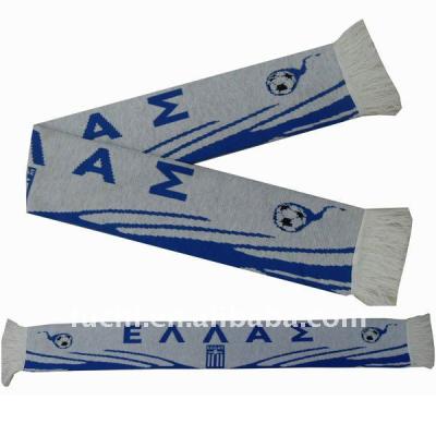 China 100% Acrylic Knitted Soccer Scarf For Fan Support for sale