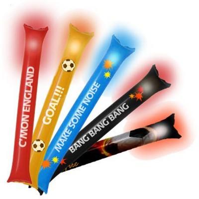 China LED PE Plastic Promotional Flashing Inflatable Flaps With Light Lighting Cheering Stick With Logo for sale