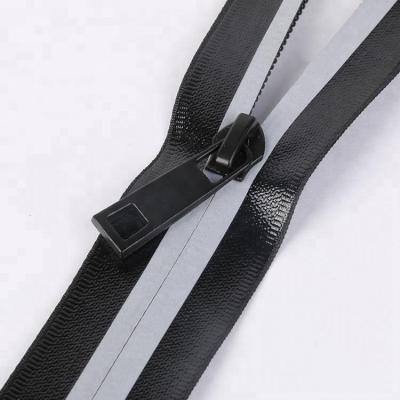 China Wholesale High Quality Waterproof Reflective Nylon Reverse End Sewing Accessories Zipper Narrow Zipper For Clothing for sale