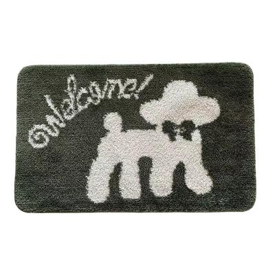 China Washable Creative Easy Dog Pattern Cartoon Microfiber Home Mat Soft Fluffy Bath Blankets Non Slip Carpet Bathroom Mat for sale