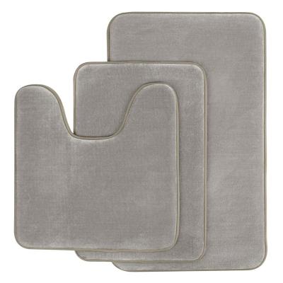 China Wholesale Sustainable Memory Foam Bathroom 3pcs Anti-Slip Bath Mat Set for sale