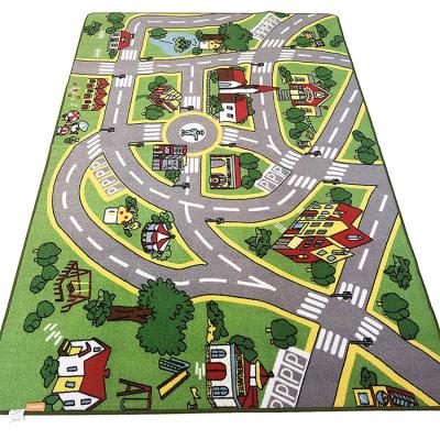 China Street Washable Nylon Road Printed Kids Blankets Eco-friendly Non-Toxic Anti-Slip Mat for sale