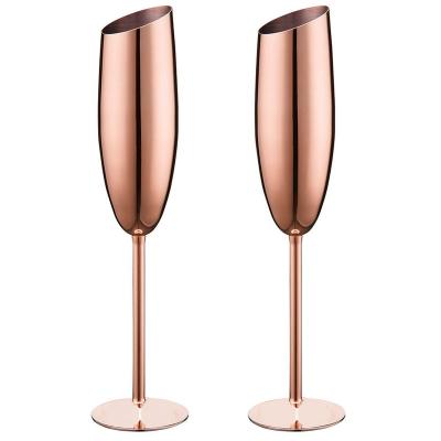 China 304 Viable Stainless Steel Champagne Flutes Glass for sale