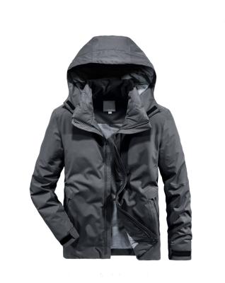 China Viable Men's Gray Slim Fit Ski Jacket Insulated Waterproof Anorak Snow Rain Down Jacket for sale