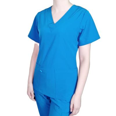 China High Quality Blue Hospital New Style Beauty Spa Salon Woman Scrubs Uniform for sale