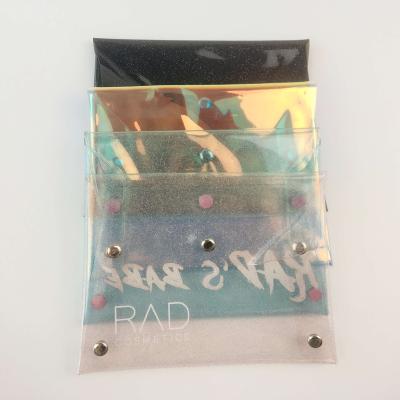 China Transparent Holographic Clear Plastic Pouch BIODEGRADABLE ZX Logo Printed Opp Bag Custom Shopping Bag PVC Package Holder and Cardboard Accept for sale