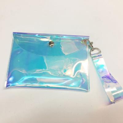 China Recyclable Clear Transparent PVC Reflective Custom Shopping Hologram Hologram Plastic Holographic Clutch Bag for sale