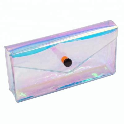 China Hot Selling Waterproof Colorful PVC Plastic Cosmetic Bag Holographic Makeup Bag for sale